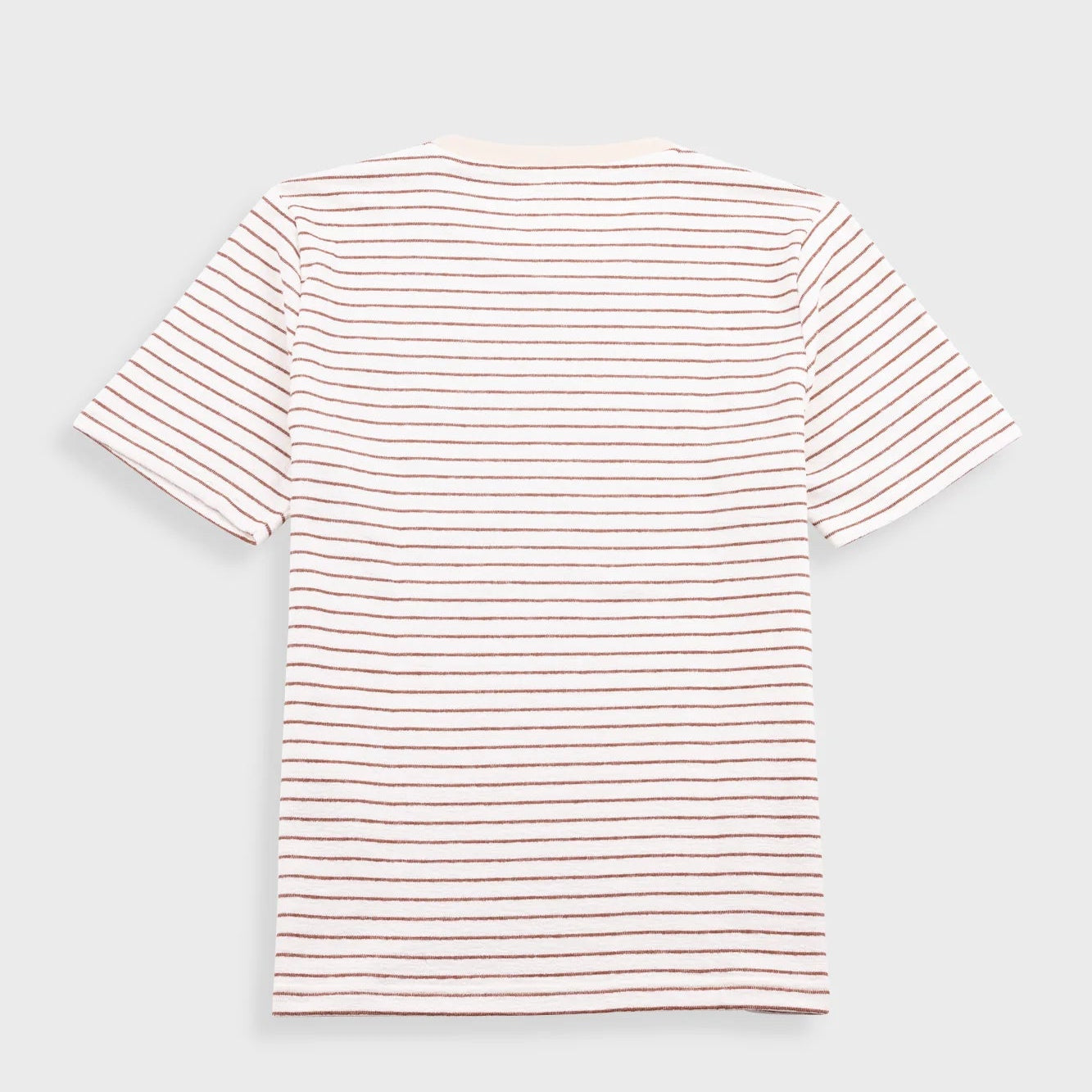Folk Textured Stripe T-Shirt - Ecru / Burnt Red