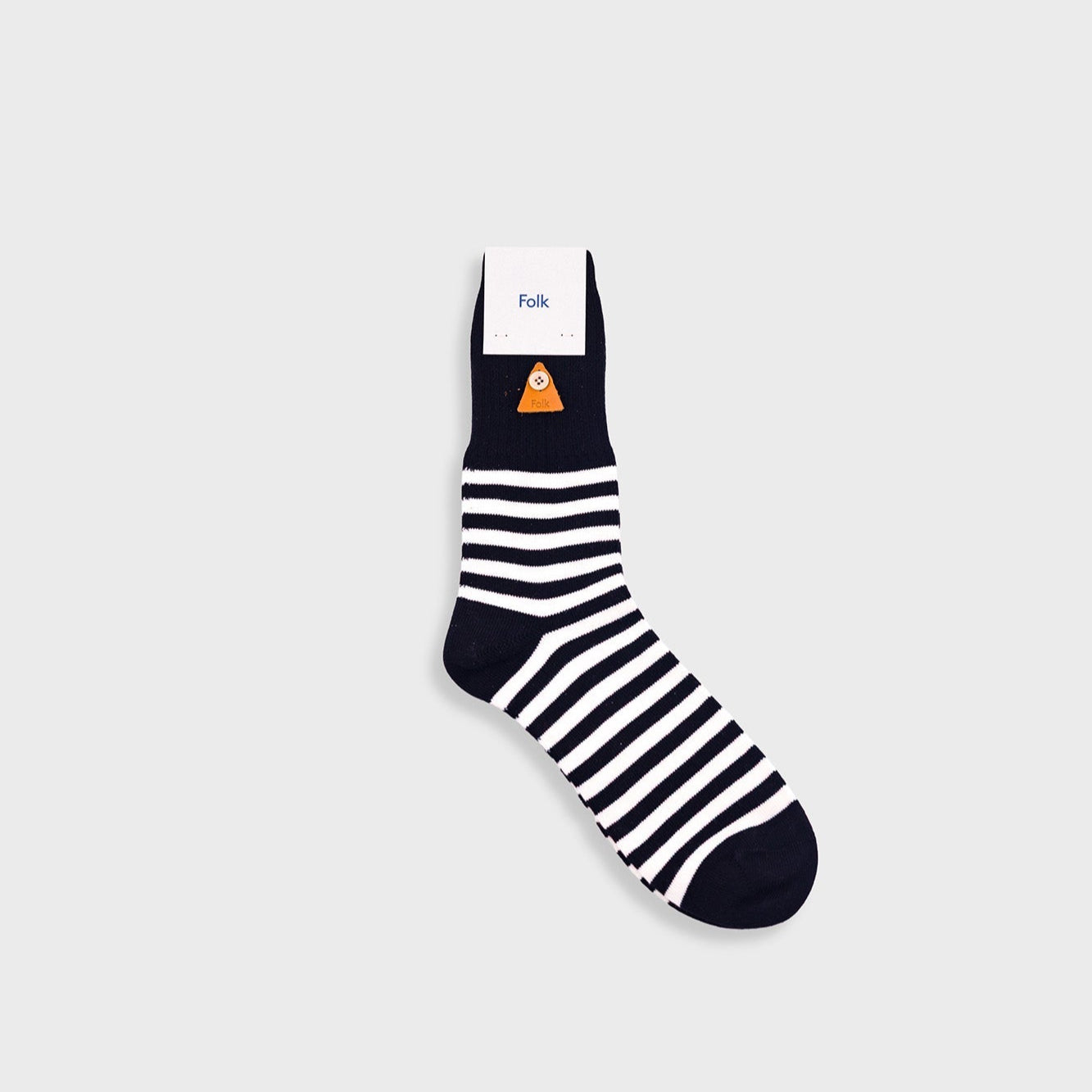 Folk Stripe Sock - Black / Ecru