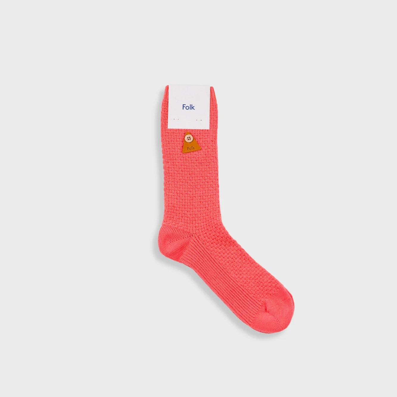 Folk Waffle Sock - Dark Pink
