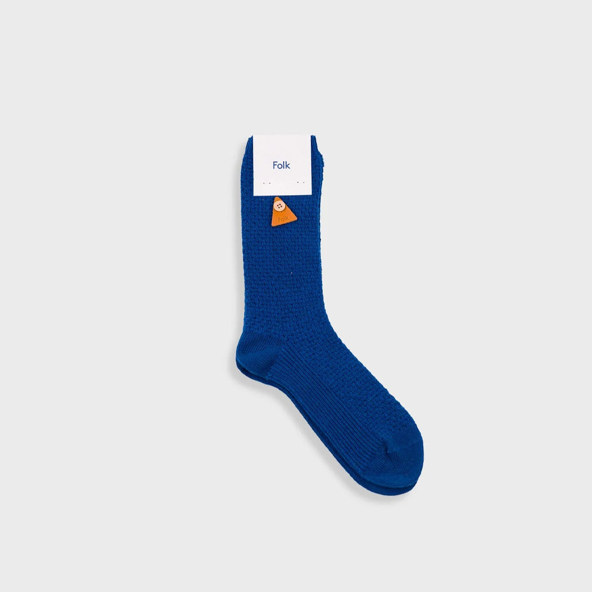 Folk Waffle Sock - Indigo
