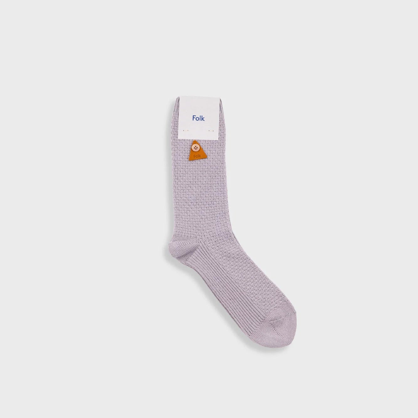 Folk Waffle Sock - Silver Grey