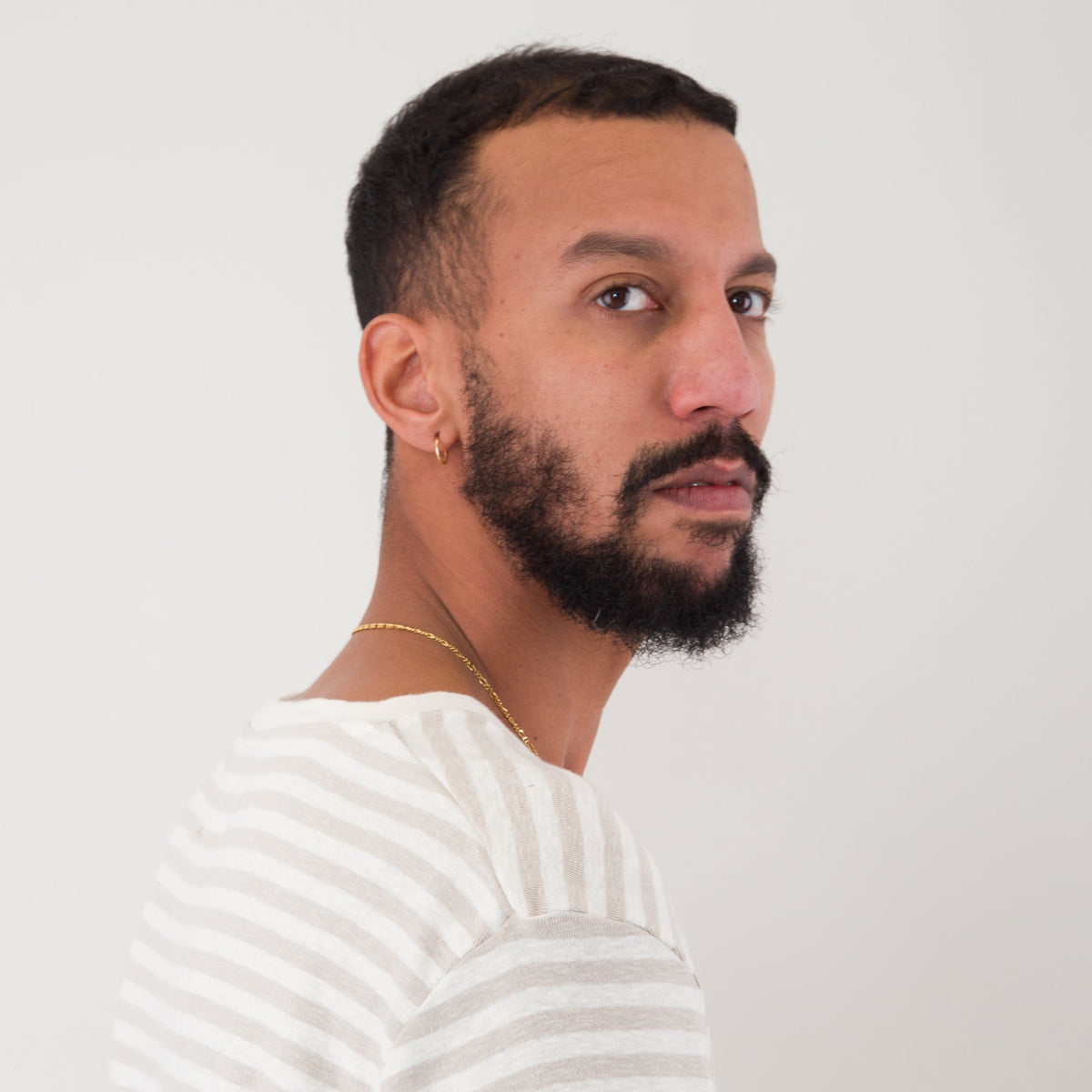 Folk Classic Stripe T-Shirt - Ash / Ecru