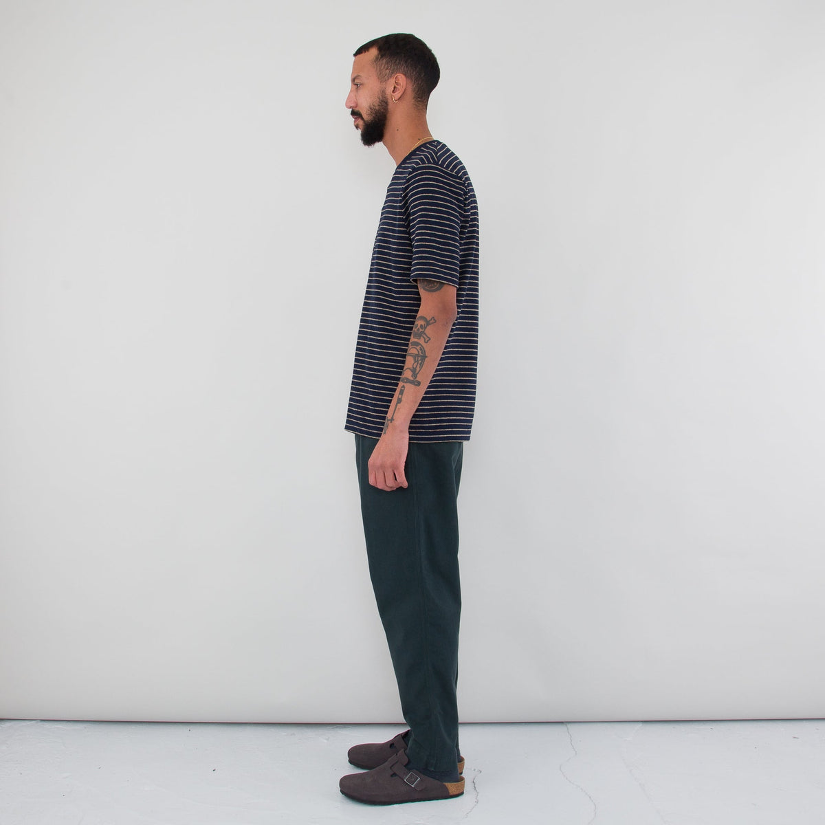 Folk Textured Stripe T-Shirt - Navy Stripe