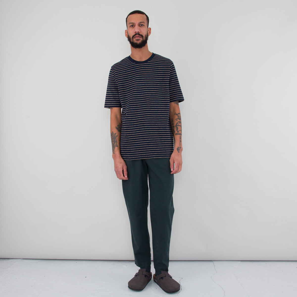 Folk Textured Stripe T-Shirt - Navy Stripe