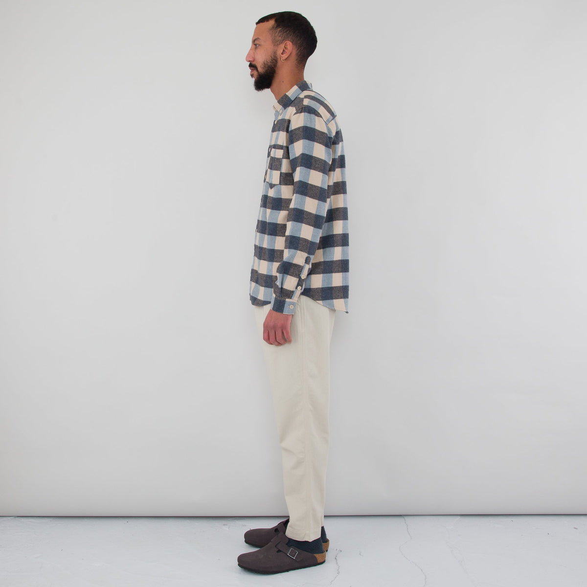 Folk Relaxed Fit Shirt - Blue Flannel Check
