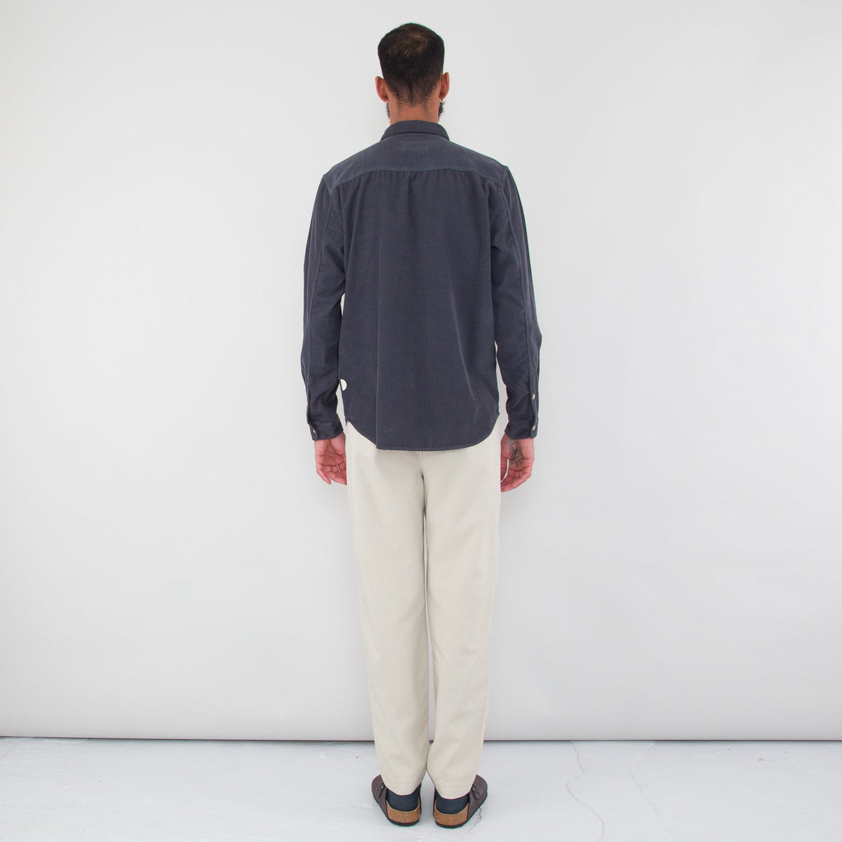 Folk Relaxed Babycord Shirt - Charcoal