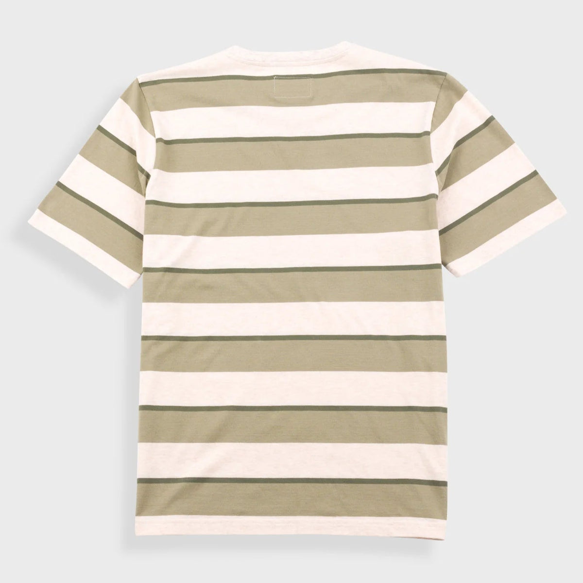 Folk Shadow Stripe T-Shirt - Light Sage Melange
