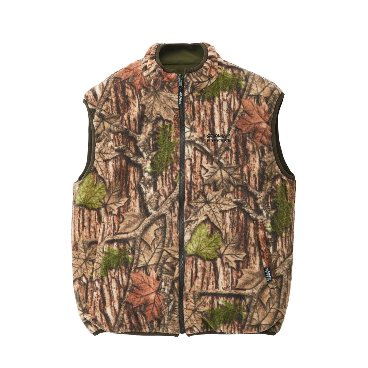 Gramicci Reversible Fleece Vest - Leaf Camo