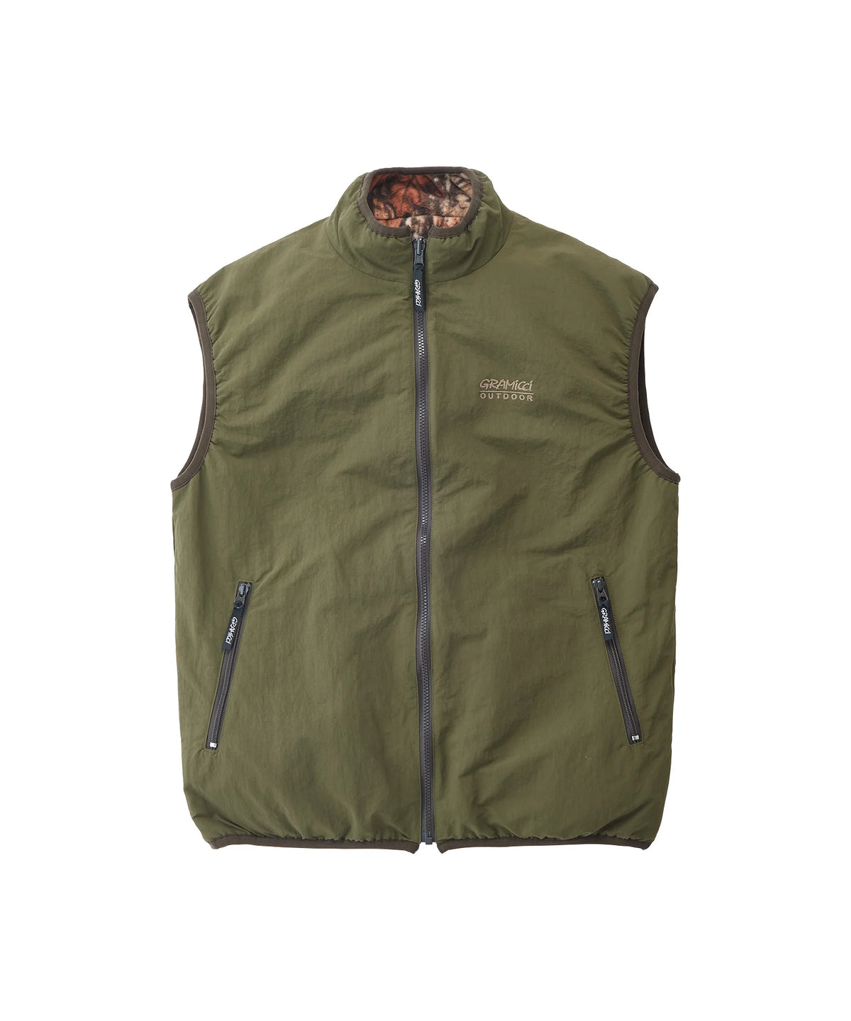 Gramicci Reversible Fleece Vest - Leaf Camo