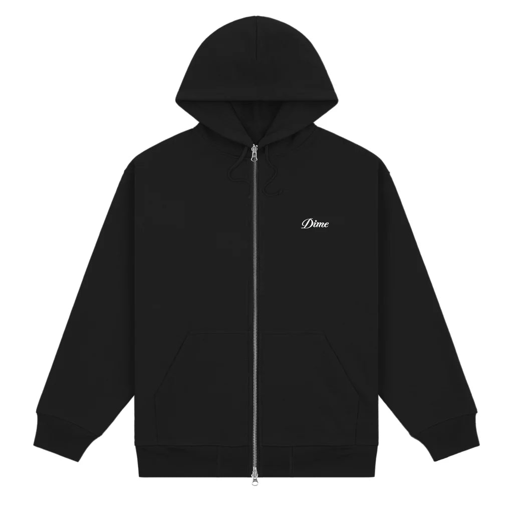Dime Cursive Small Logo ZipUp - Black
