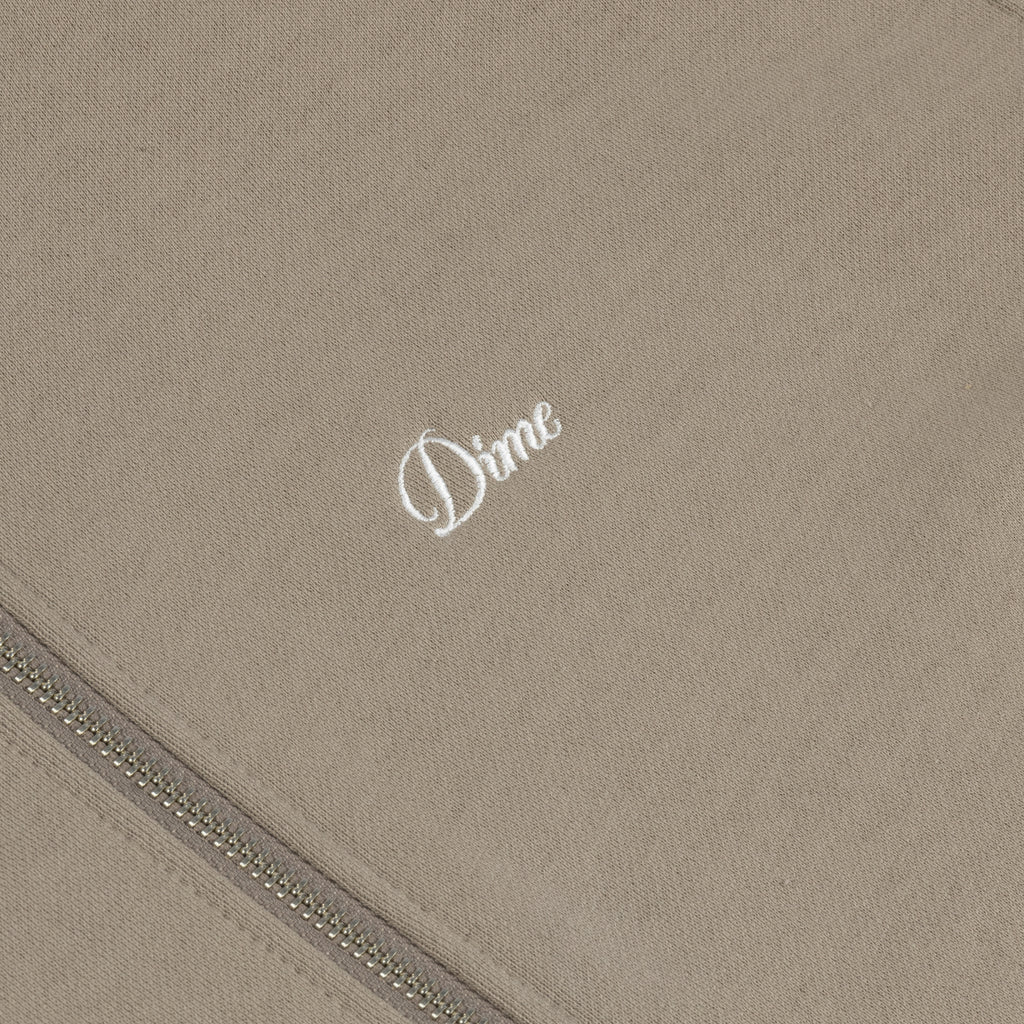 Dime Cursive Small Logo ZipUp - Driftwood