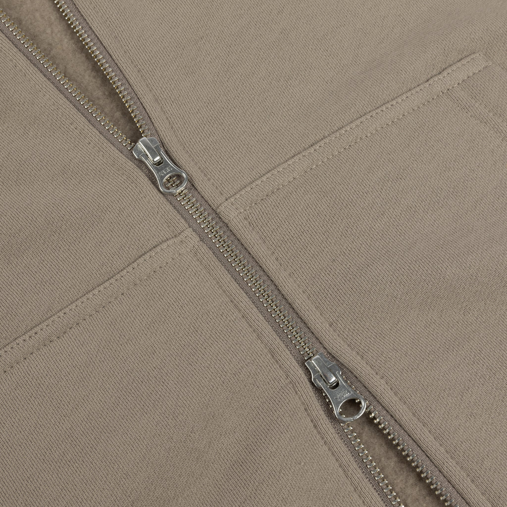 Dime Cursive Small Logo ZipUp - Driftwood