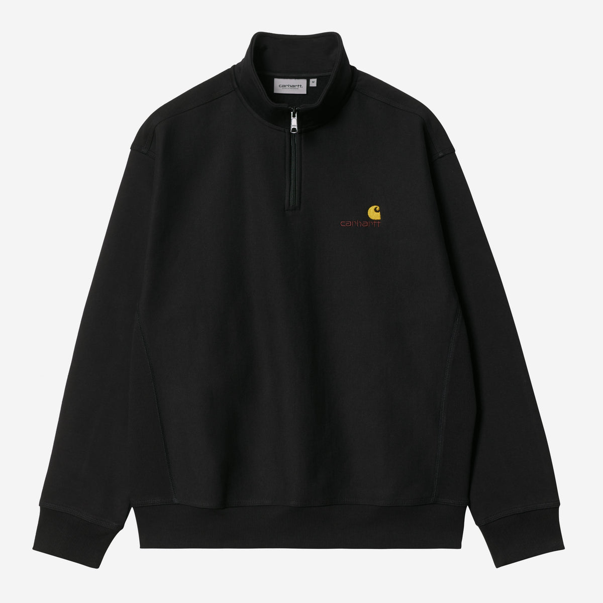 Carhartt WIP 1/2 Zip American Script Sweat - Black
