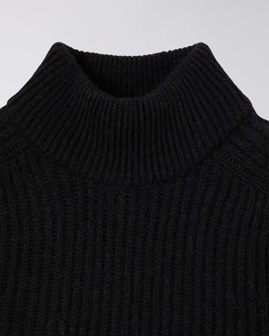 Edwin Roni High Collar Knit - Black