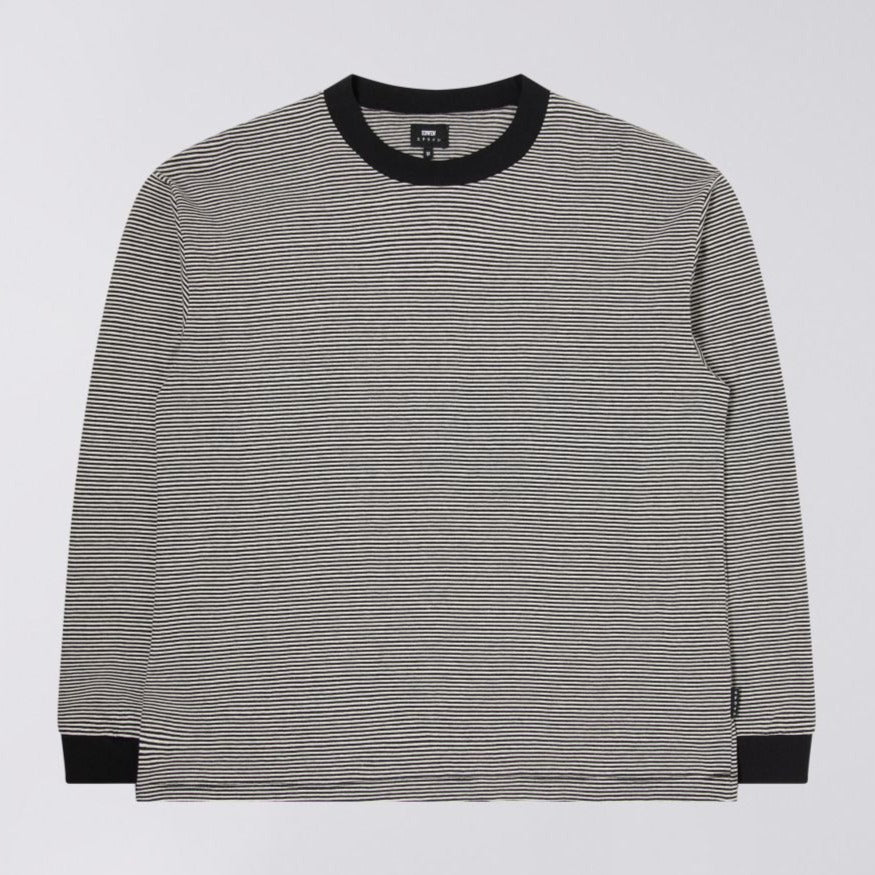 Edwin Adam Stripe LS T-Shirt - Black / White