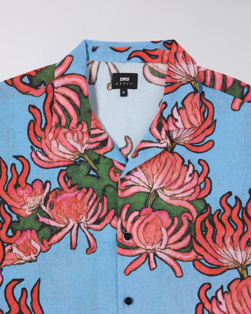 Edwin Kiku Shirt - Blue / Red