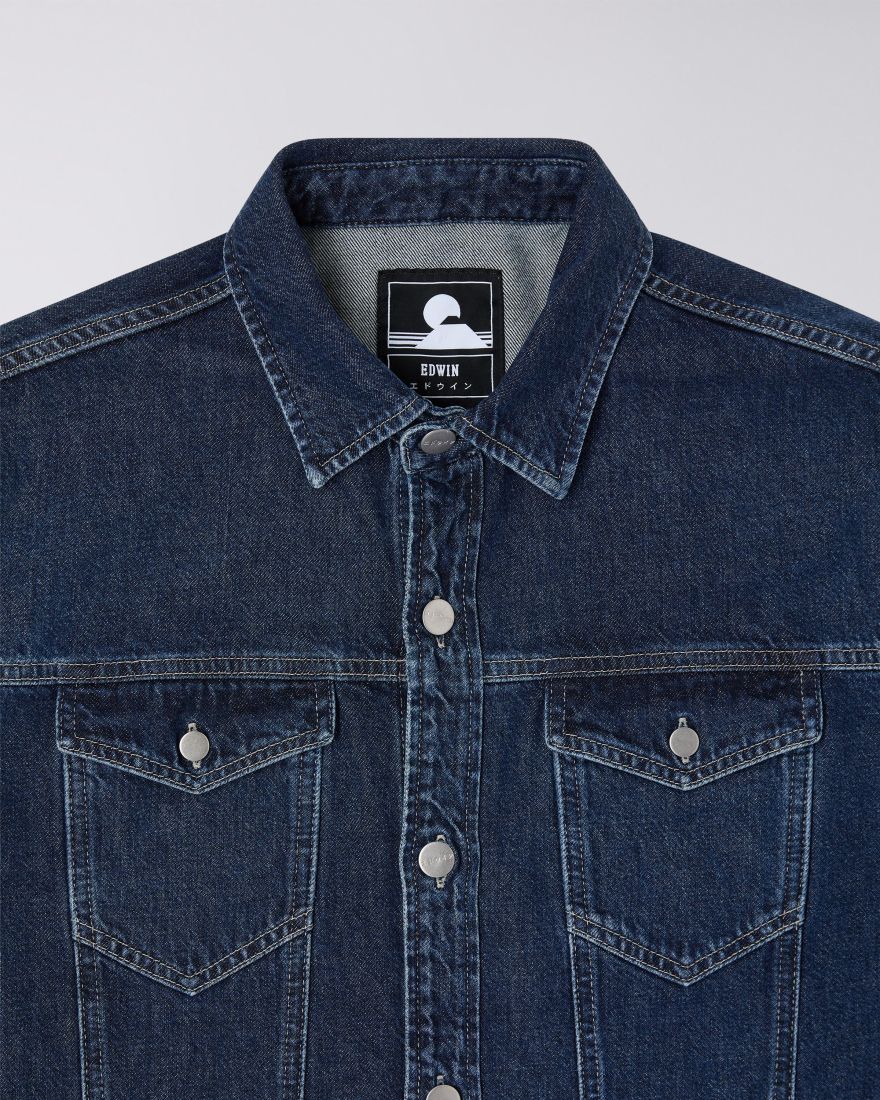 Edwin Trucker Overshirt - Blue Marble Wash