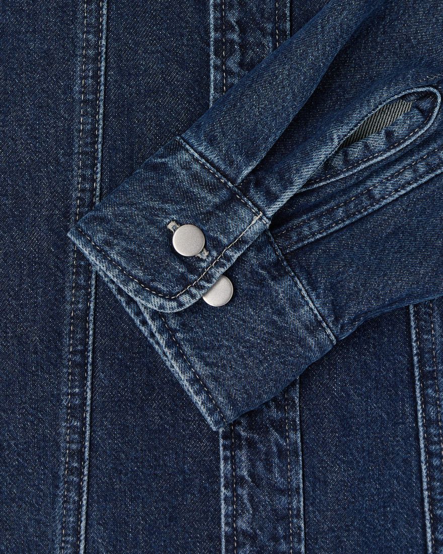 Edwin Trucker Overshirt - Blue Marble Wash