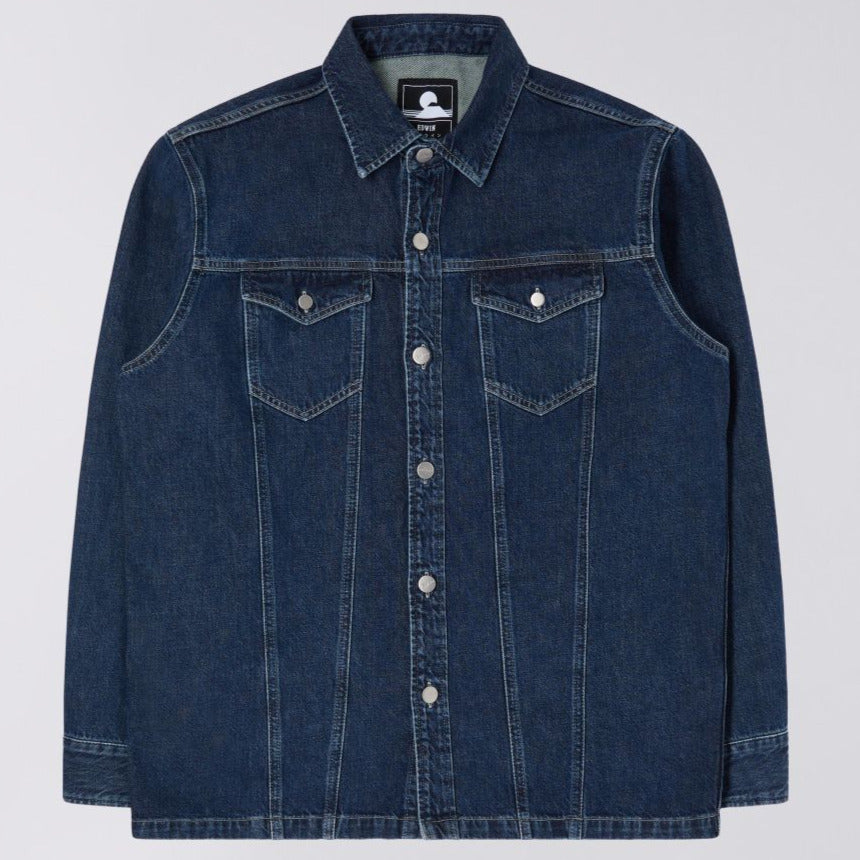 Edwin Trucker Overshirt - Blue Marble Wash