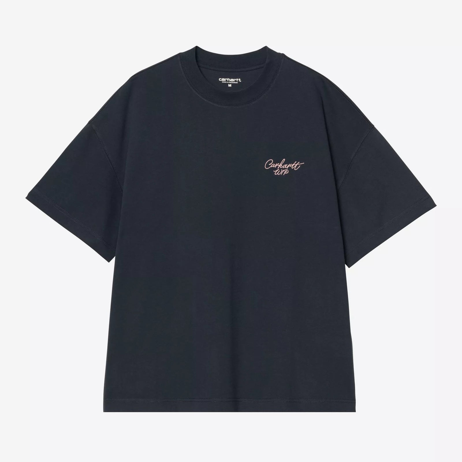 Carhartt WIP Signature Script T-Shirt - Deep Night / Glassy Pink