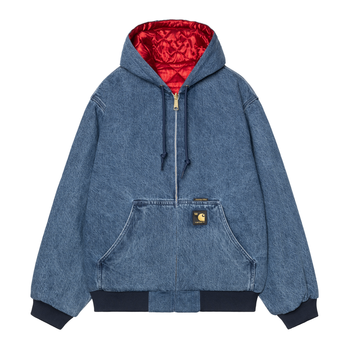 Carhartt WIP 50 Years Anniversary OG Active Jacket Denim - Blue / USA Red stone bleached