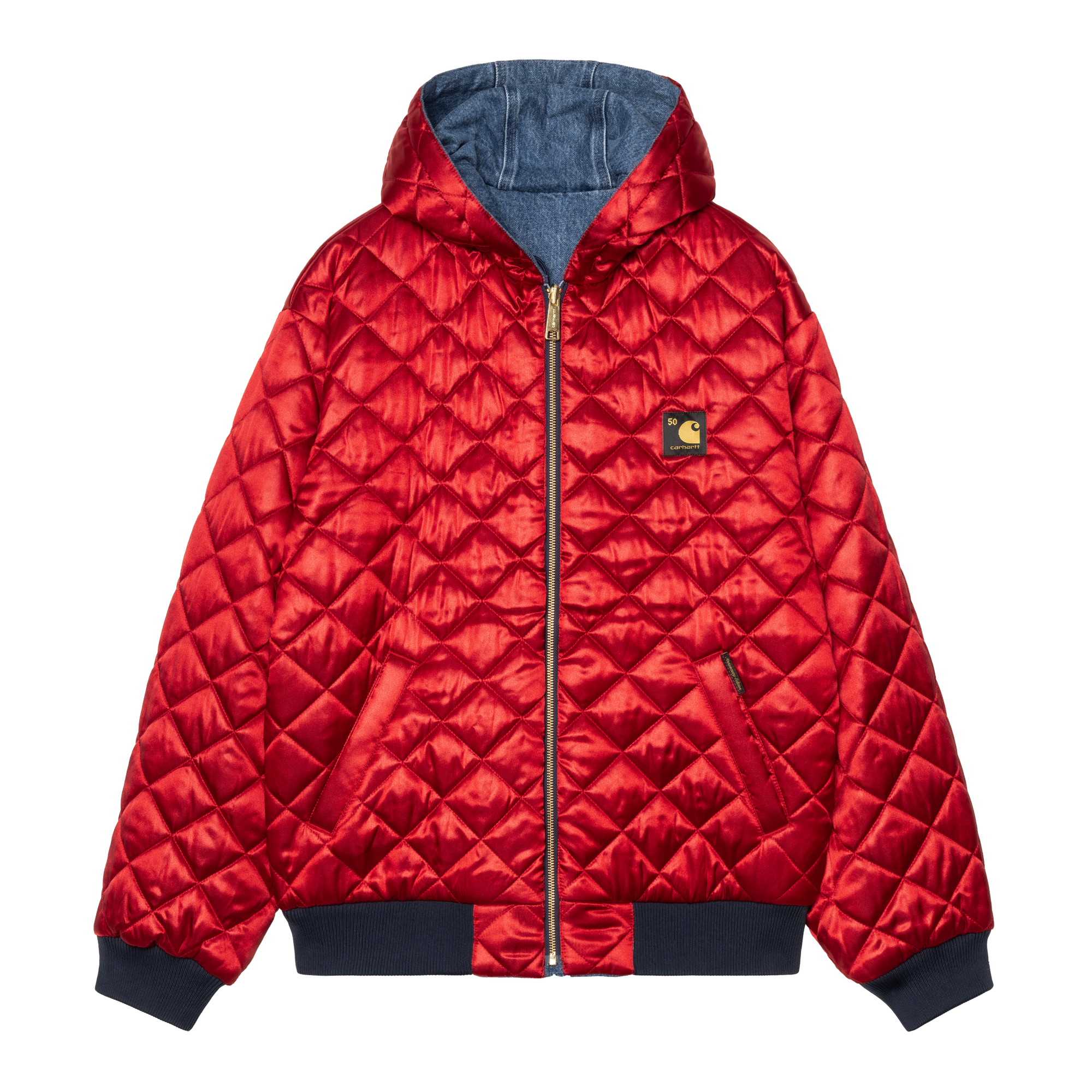 Carhartt WIP 50 Years Anniversary OG Active Jacket Denim - Blue / USA Red stone bleached