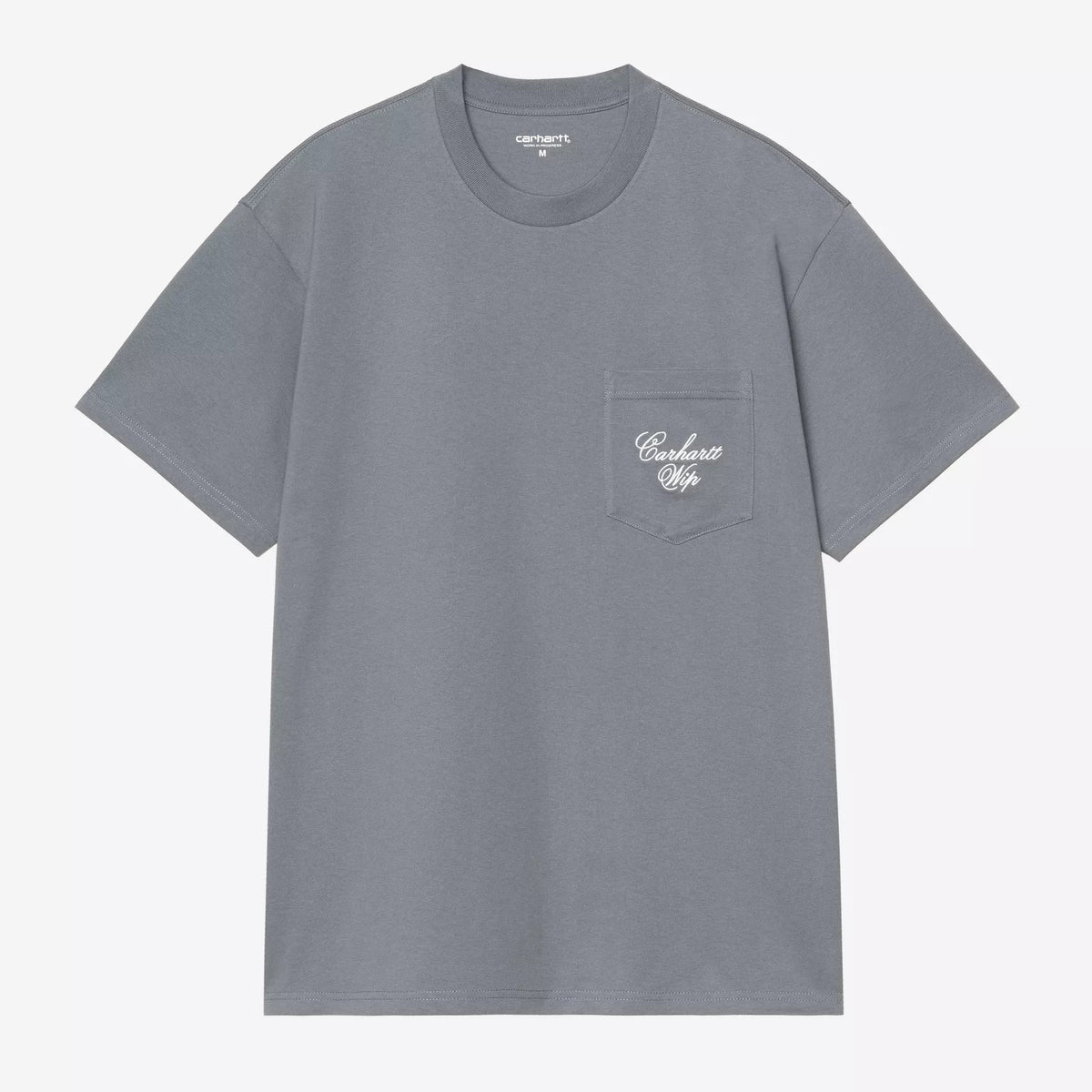 Carhartt WIP Longhand Pocket T-Shirt - Cozy Blue / White