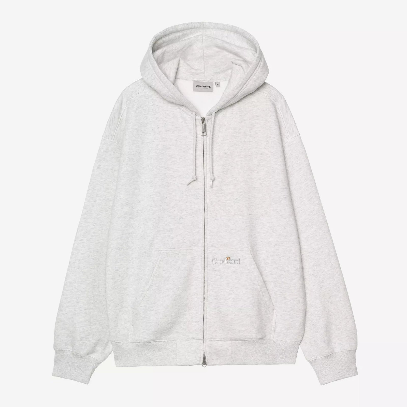 Carhartt WIP Hooded WIP Label Sweat Jacket - Ash Heather