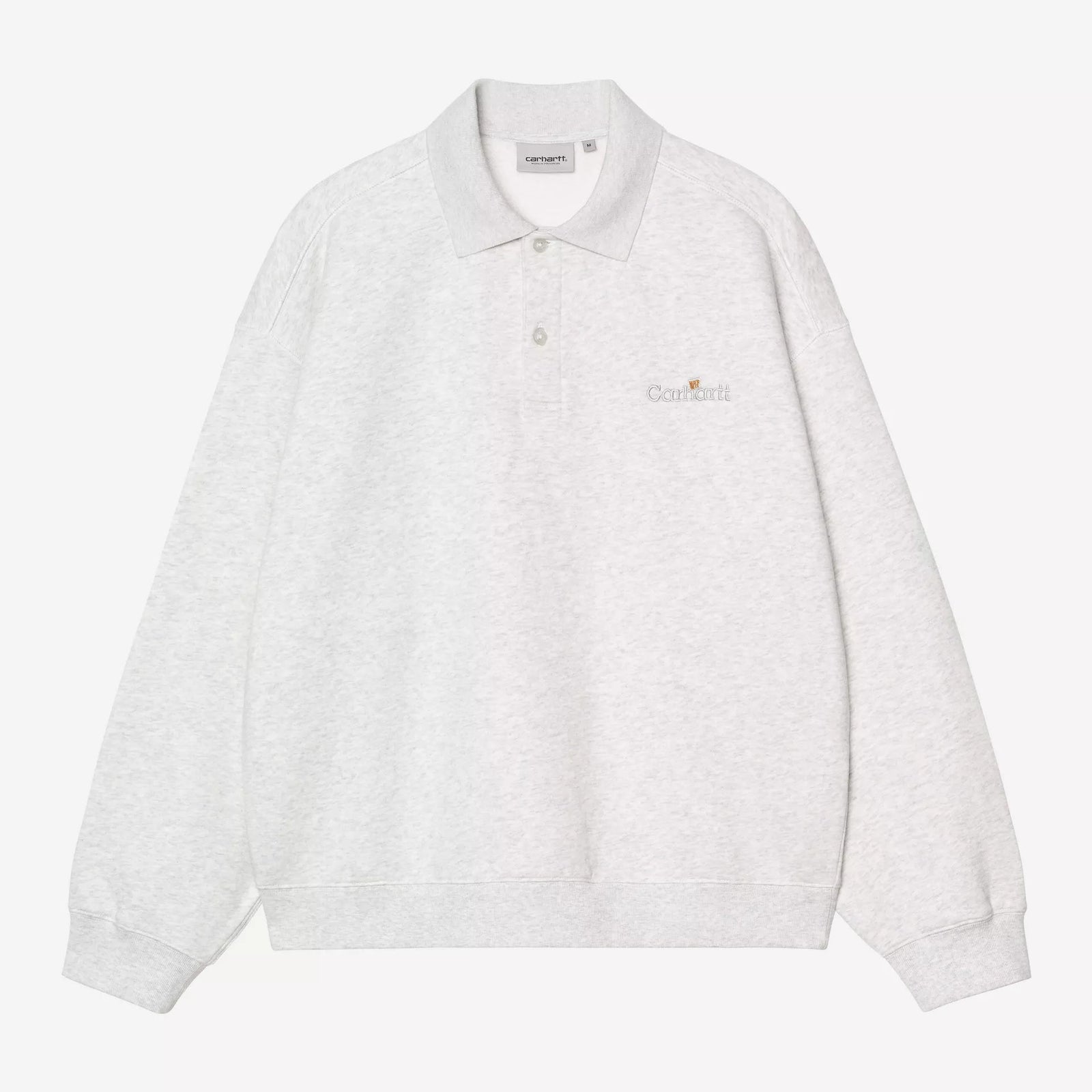 Carhartt WIP Label Polo Sweat - Ash Heather