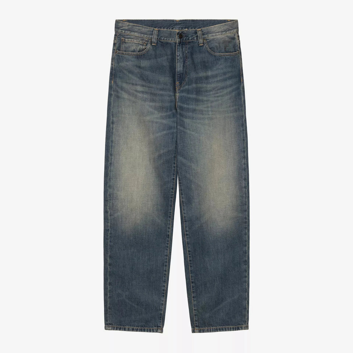 Carhartt WIP Aaron Pant - Blue Mid Worn Used