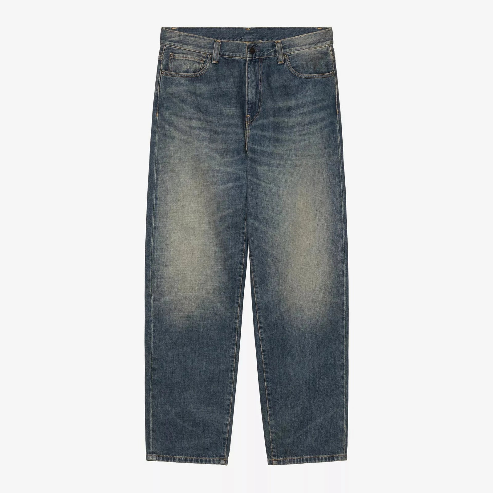 Carhartt WIP Aaron Pant - Blue Mid Worn Used