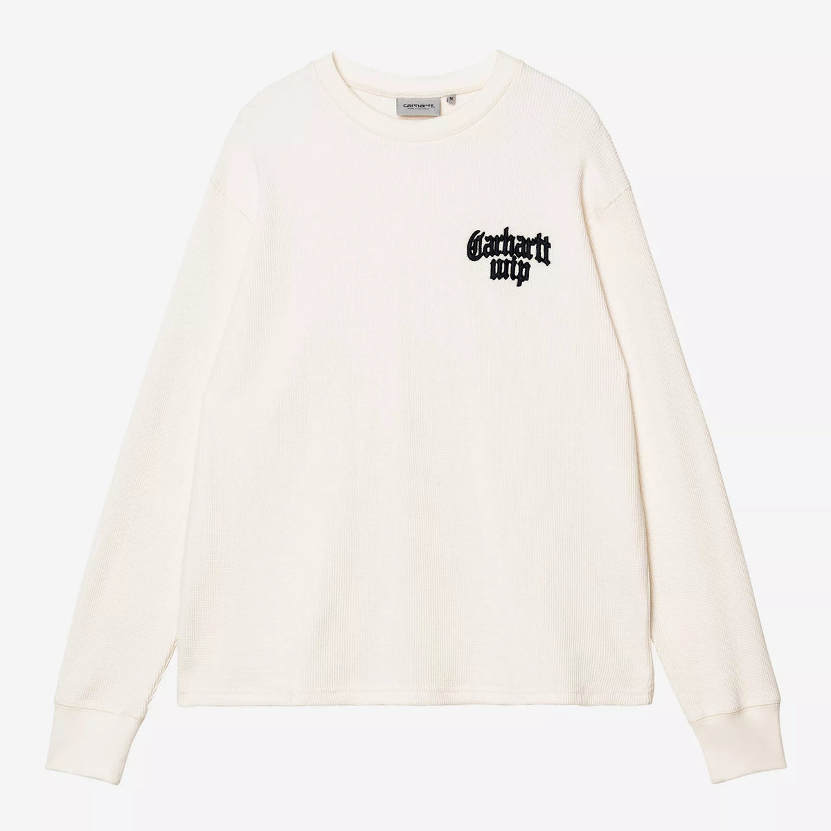 Carhartt WIP L/S Blackletter Waffle T-Shirt - Wax / Black