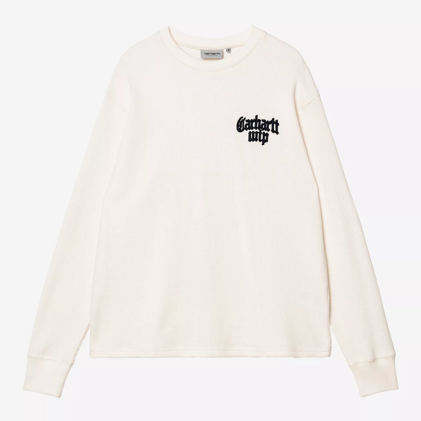 Carhartt WIP L/S Blackletter Waffle T-Shirt - Wax / Black