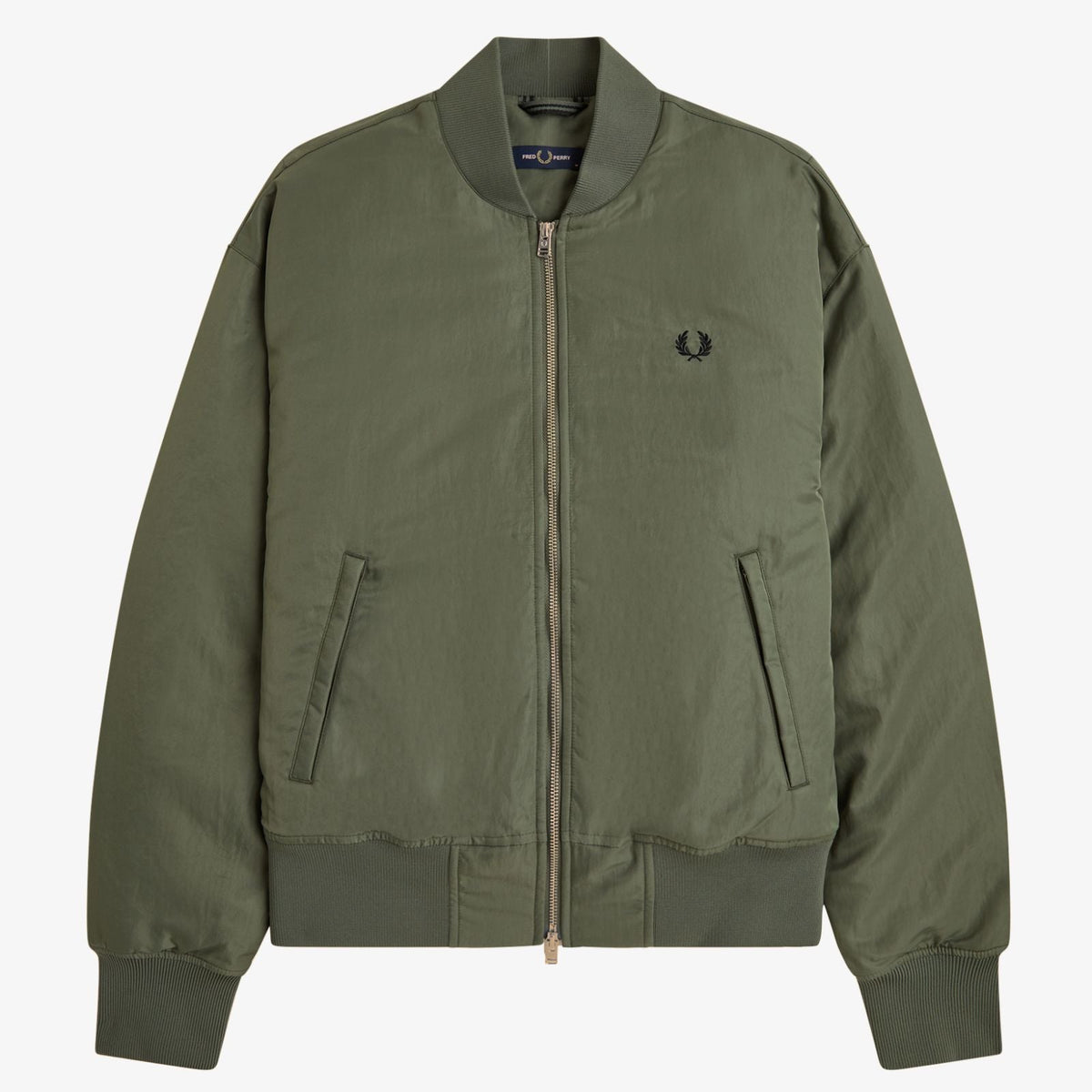 Fred Perry Quilted Tennis Bomber Jacket - Laurel Wreath Green