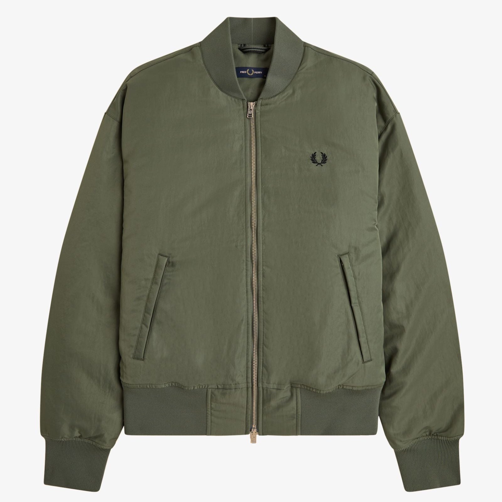 Fred Perry Quilted Tennis Bomber Jacket - Laurel Wreath Green