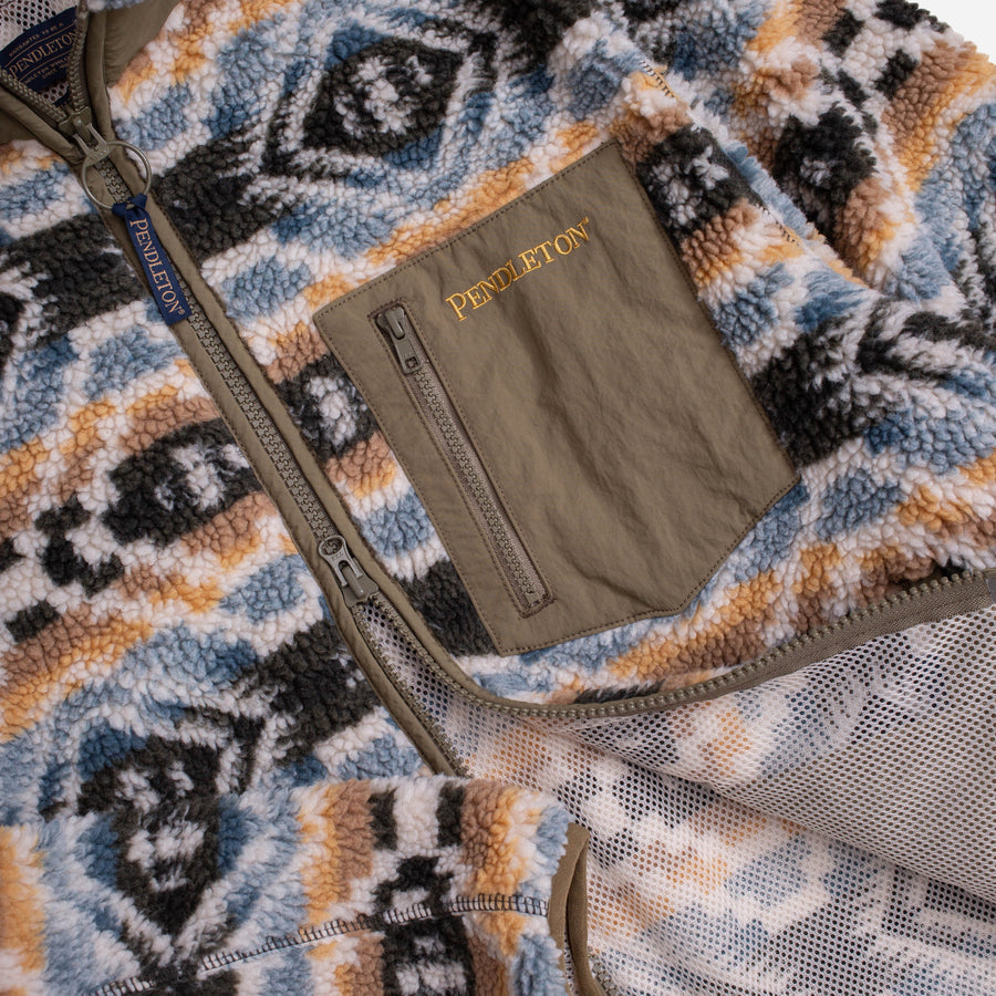 Pendleton Zip Through Fleece Jacket - Abiquiu Sky
