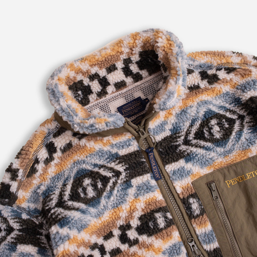 Pendleton Zip Through Fleece Jacket - Abiquiu Sky