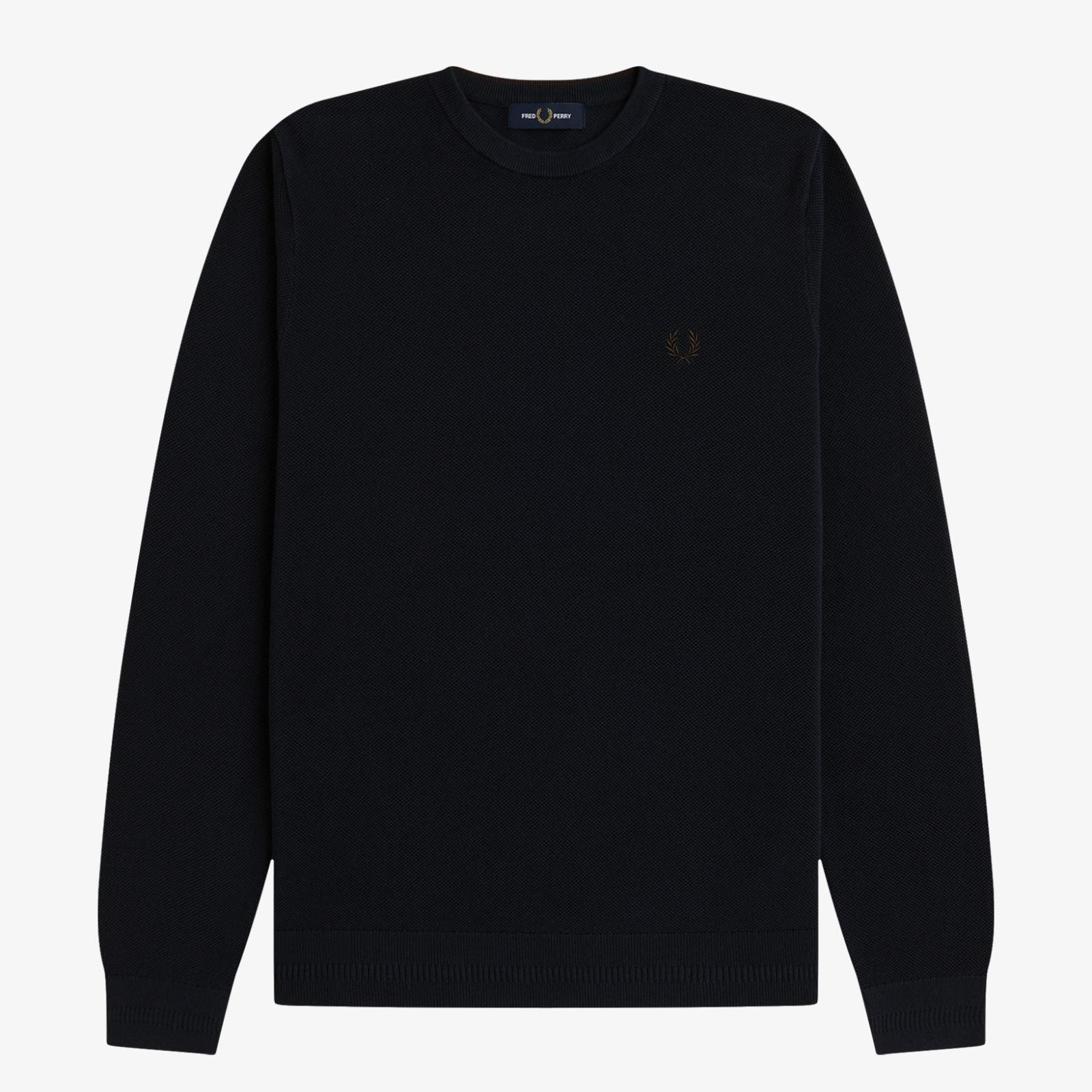 Fred Perry Pique Stitch Jumper - Navy