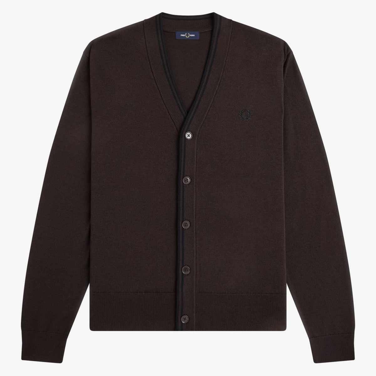 Fred Perry Classic Cardigan - Rich Brown