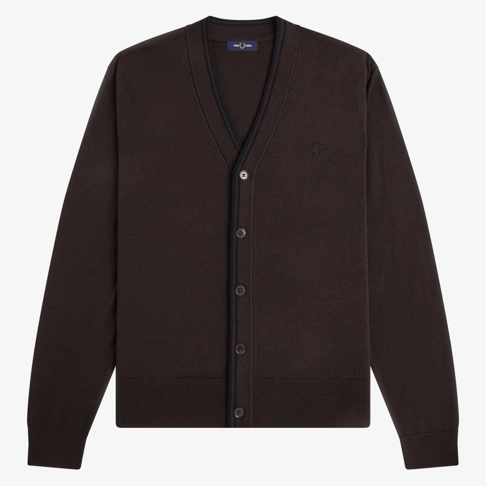 Fred Perry Classic Cardigan - Rich Brown