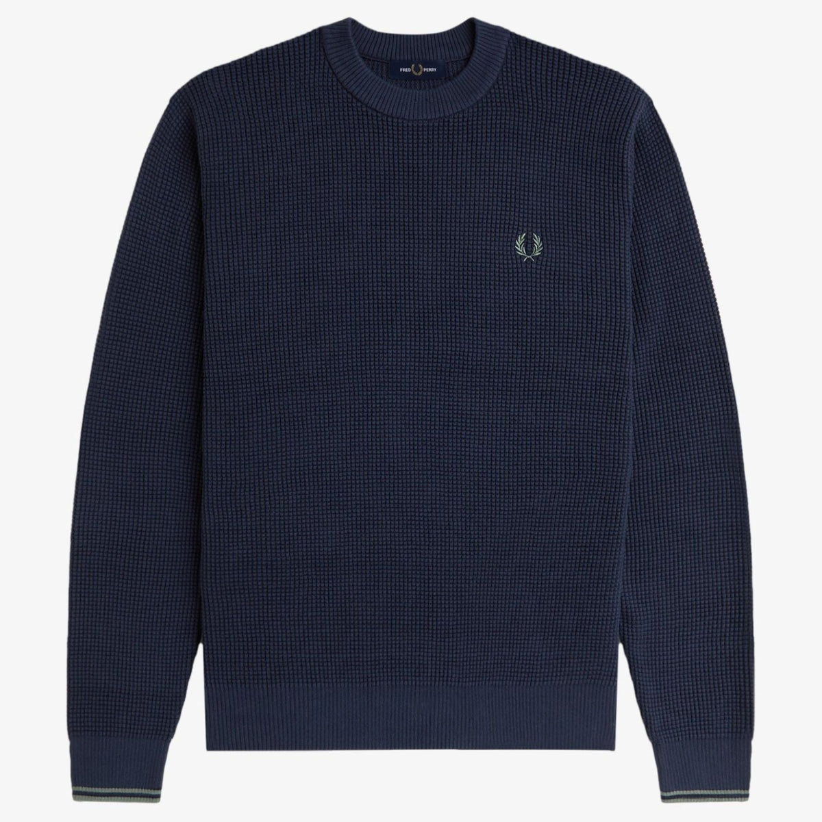 Fred Perry Waffle Stitch Jumper - Dark Airforce
