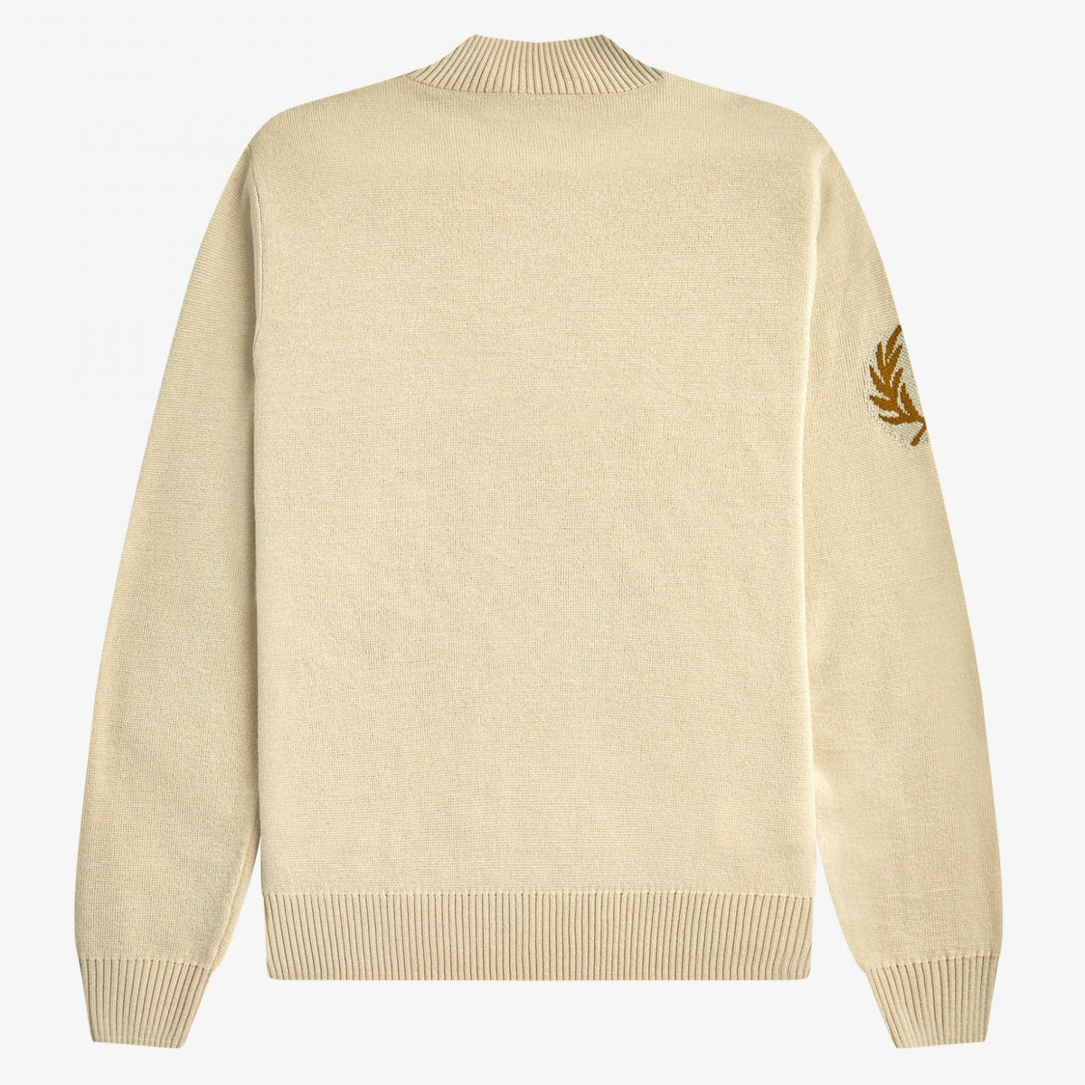 Fred Perry Laurel Wreath Mock Neck Jumper - Oatmeal