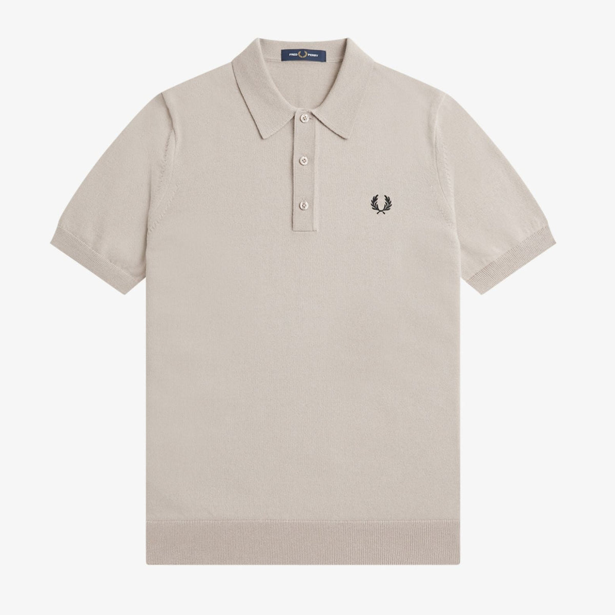 Fred Perry Classic Knitted Shirt - Dark Oatmeal