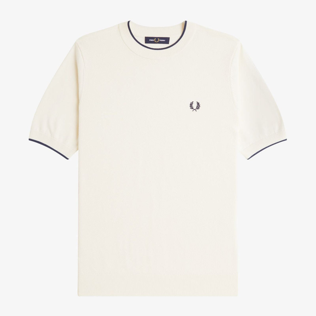 Fred Perry Front Knitted T-Shirt - Ecru
