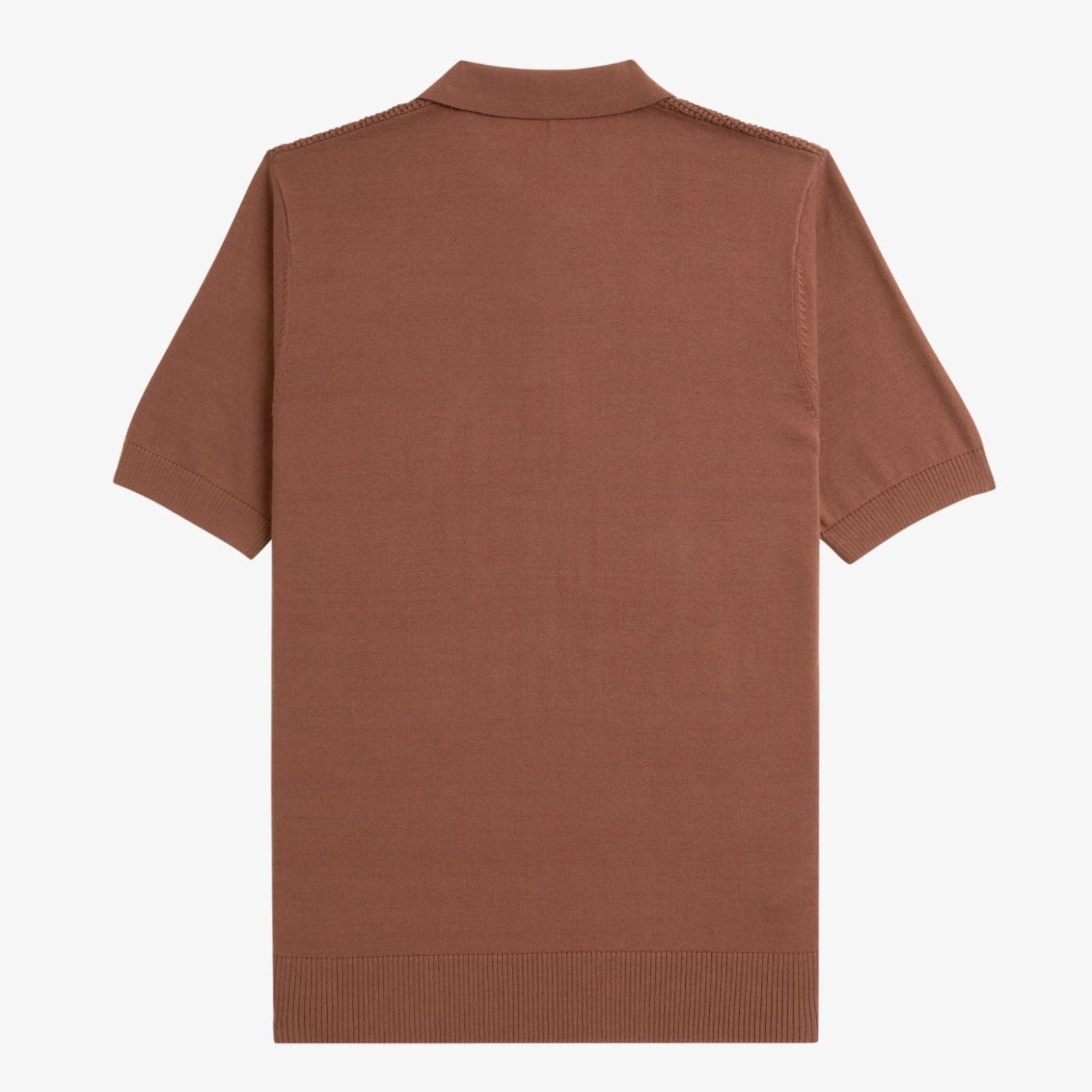Fred Perry Waffle Stitch Polo - Whisky Brown