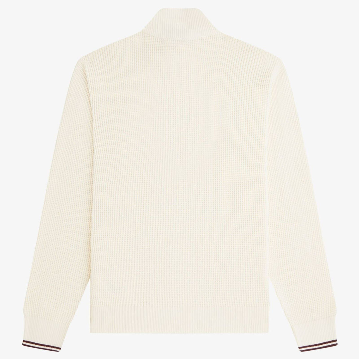 Fred Perry Waffle Stitch 1/2 Zip - Ecru