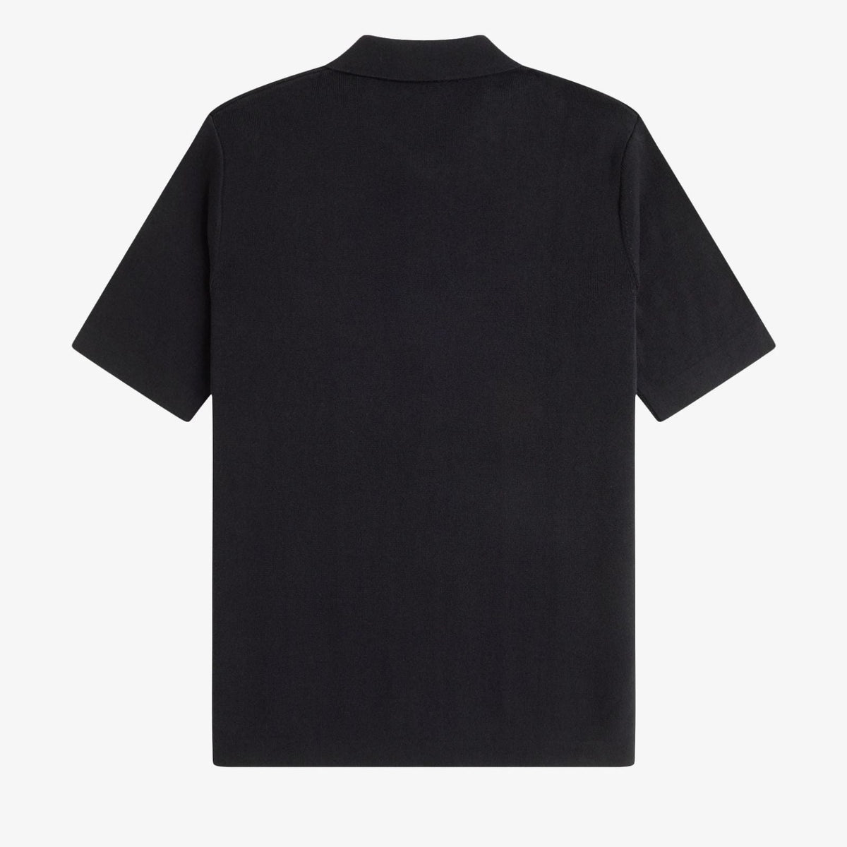 Fred Perry Button Through Knitted SS Shirt - Black