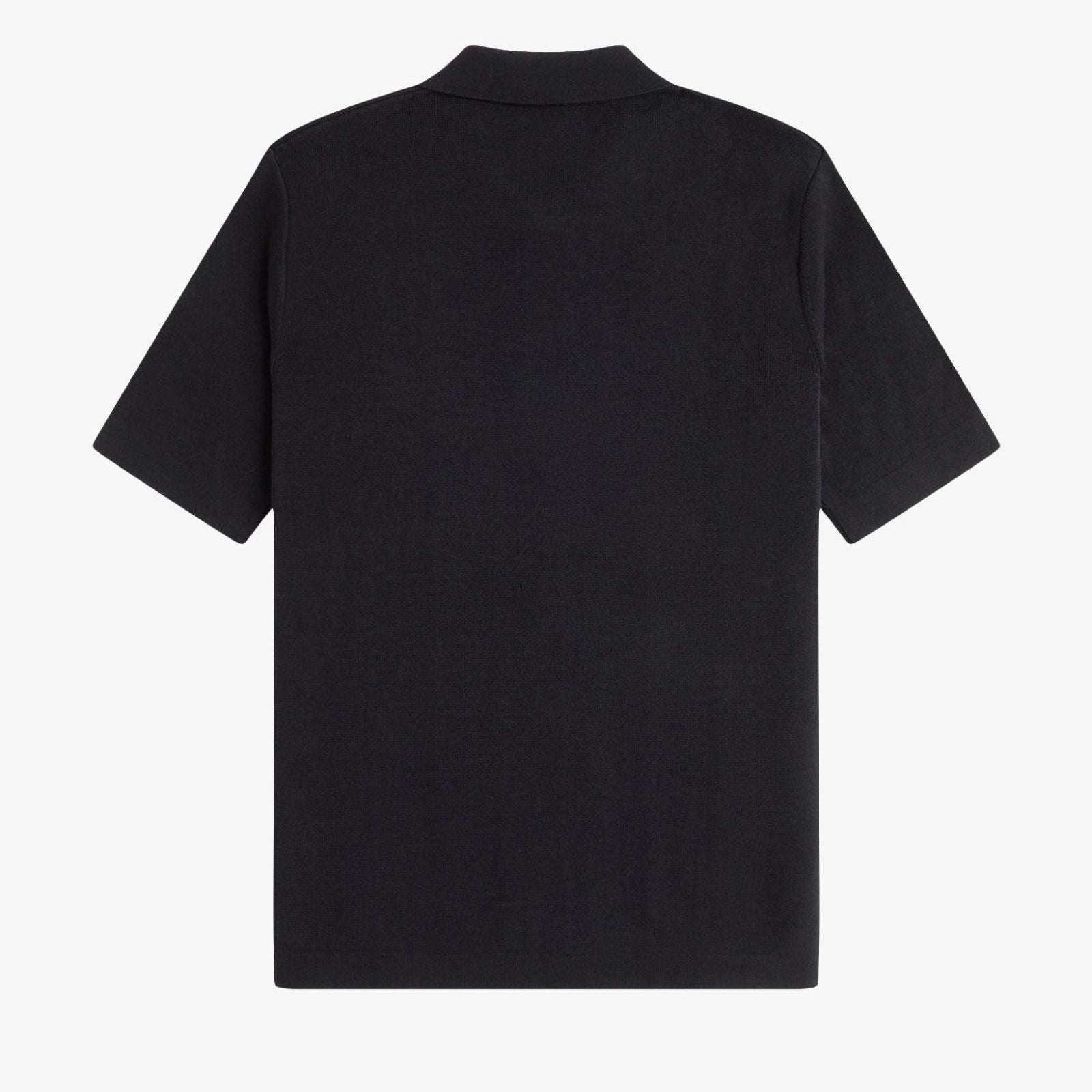 Fred Perry Button Through Knitted SS Shirt - Black