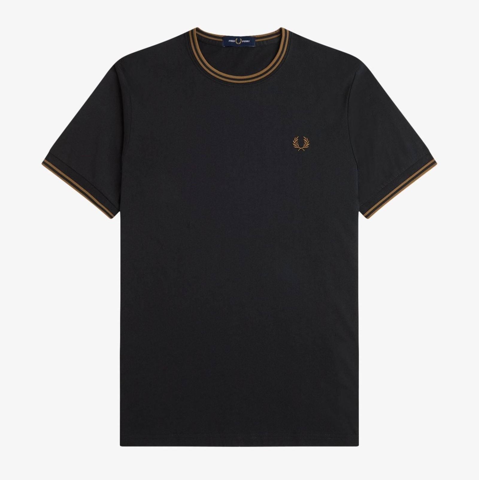 Fred Perry Twin Tipped T-Shirt - Black / Shaded Stone