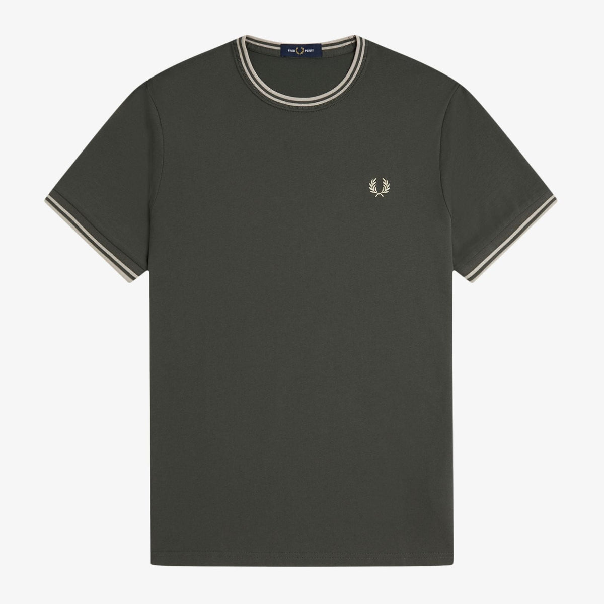 Fred Pery Twin Tipped T-Shirt - Field Green
